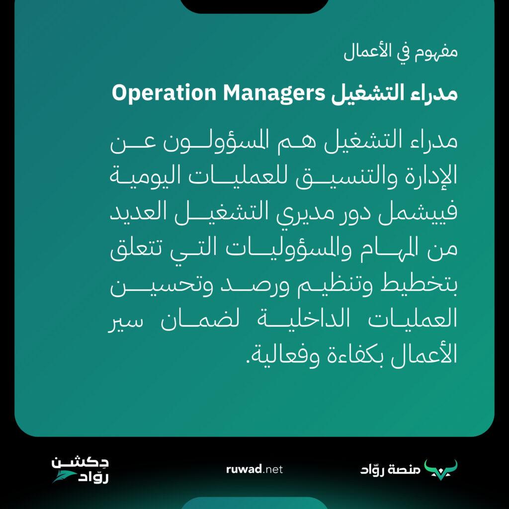مدراء التشغيل Operation Managers 1 مدراء التشغيل Operation Managers