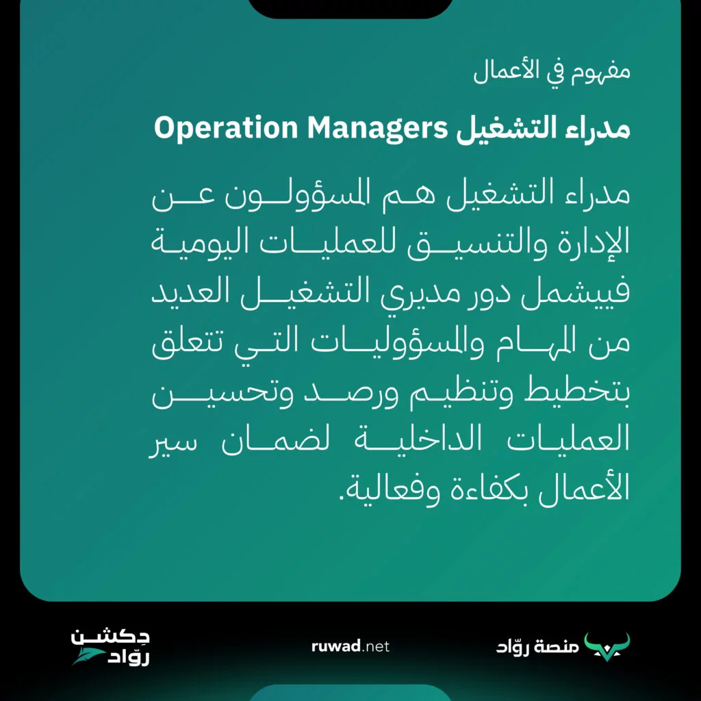مدراء التشغيل Operation Managers 1 مدراء التشغيل Operation Managers